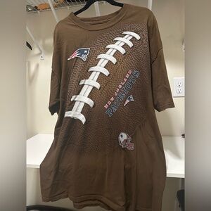 Brown New England Patriots Football T-Shirt